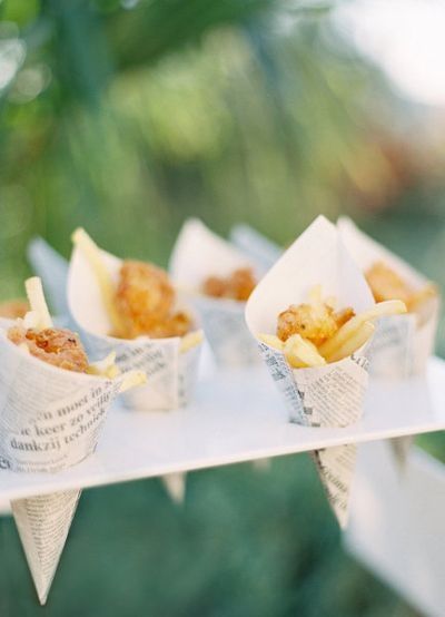 Mini fish & chip cones. How original is that?