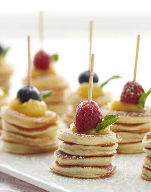Stack a few mini pancakes and top with berries. Recipe and Photo: Stone Wall Kitchen.
