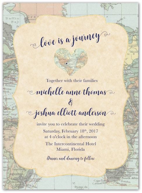 destination wedding invitation wording example love is a journey 1