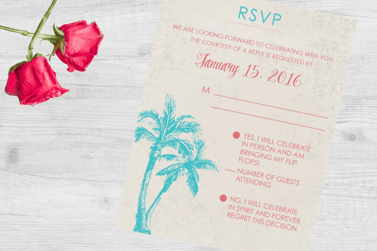 destination wedding invitation wording rsvp example