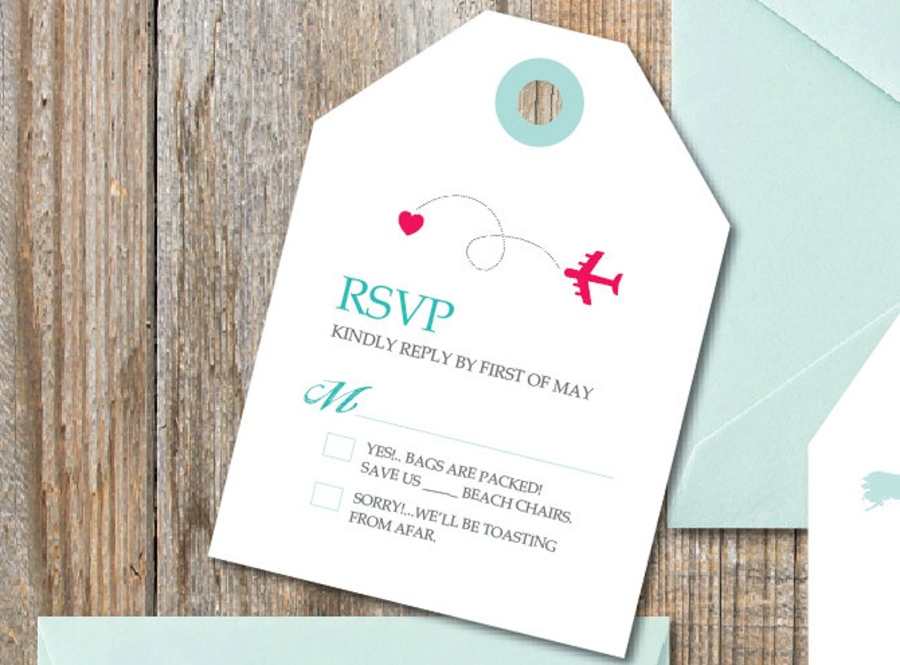 fun destination wedding invitation wording RSVP