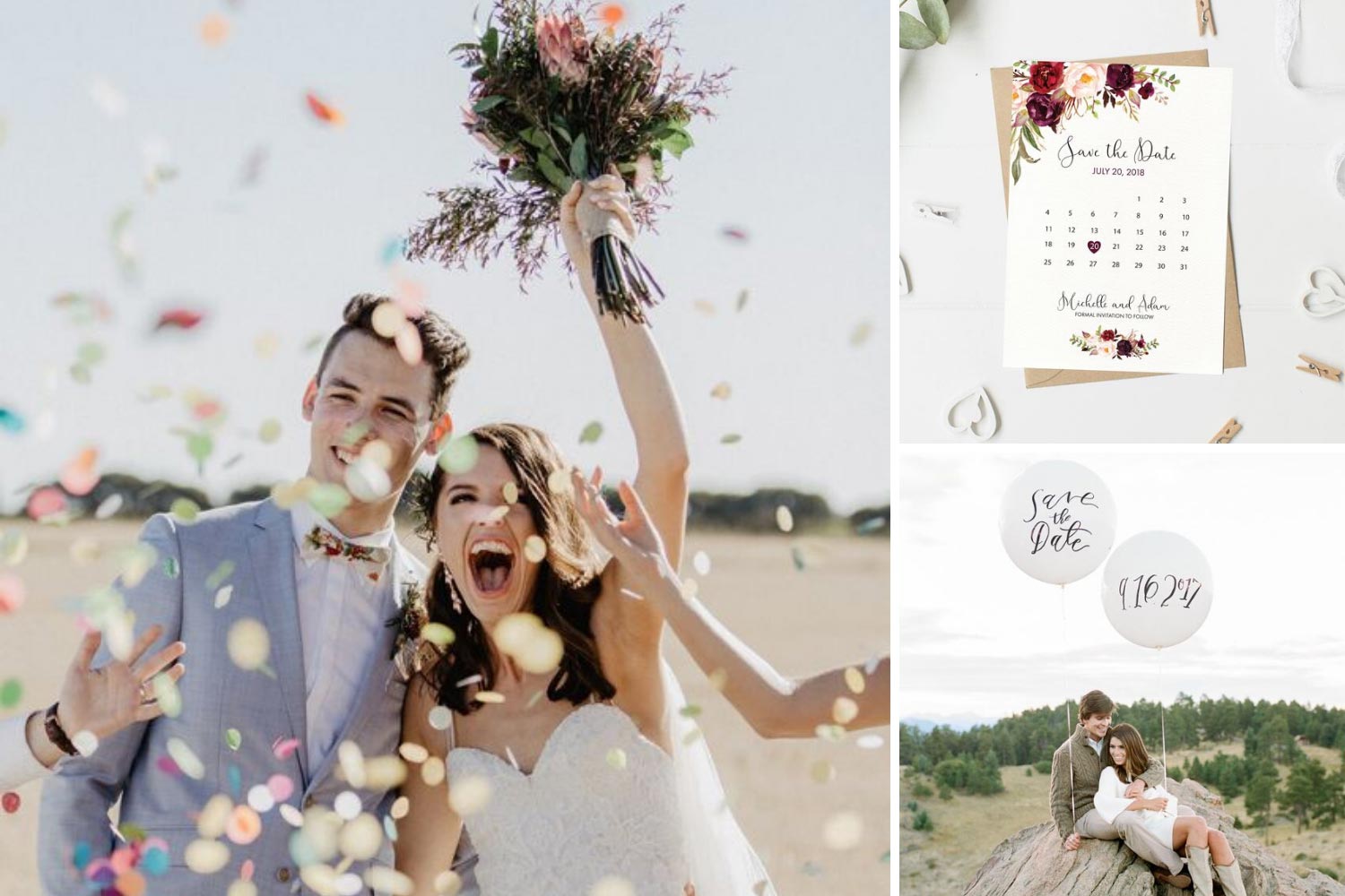 Свадьба в будний день: карточка save the date, жених и невеста фото