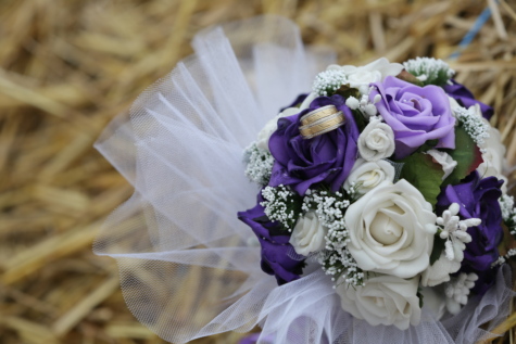 bouquet, hay, romantic, straw, wedding, wedding ring, arrangement, marriage, romance, decoration