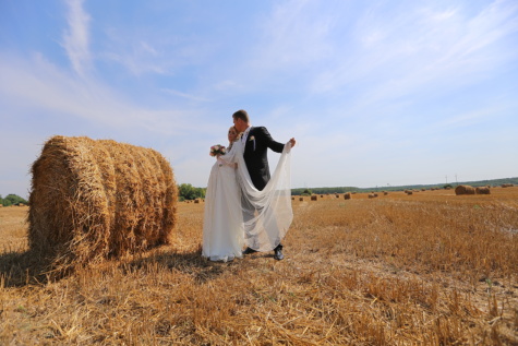 field, groom, bride, agricultural, barley, wedding, gentleman, wedding dress, dance, hay