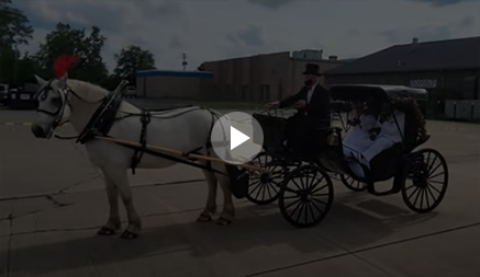 Carriage Limousine Service - Our Princess Carriage at Linden Hall in Dawnson PA for a wedding.