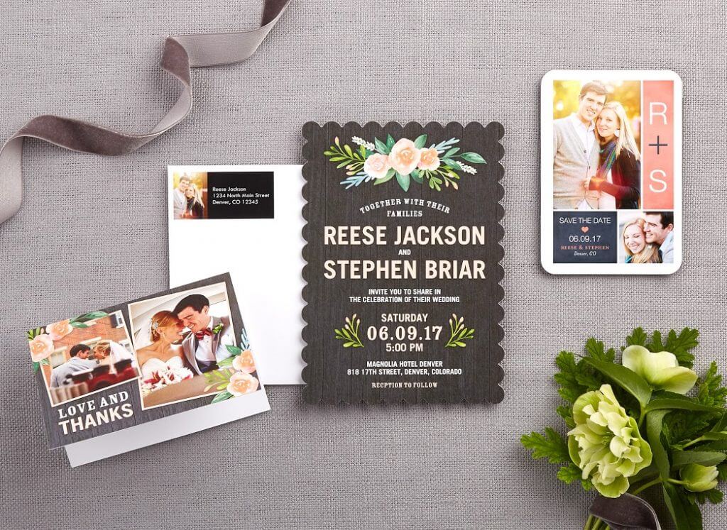 Casual personalized wedding invitations.
